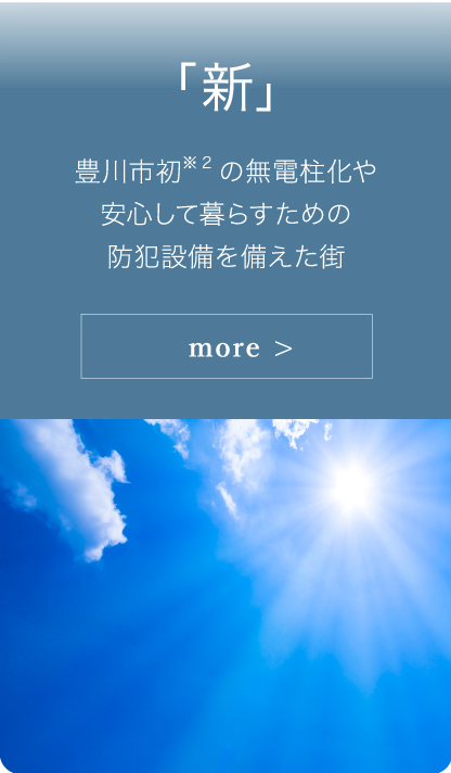 「新」豊川市初の無電柱化や安心して暮らすための防犯設備を備えた街