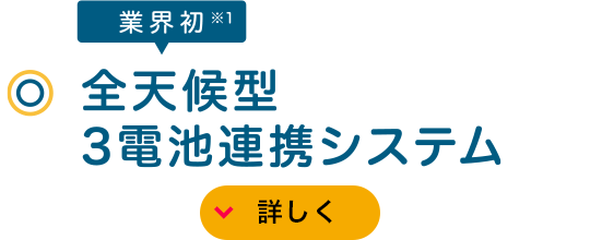 業界初※1 全天候型3電池連携システム