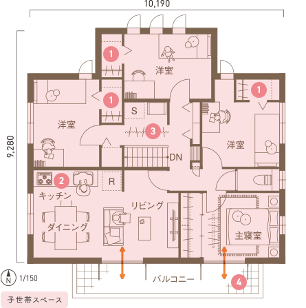 2Fの間取り図