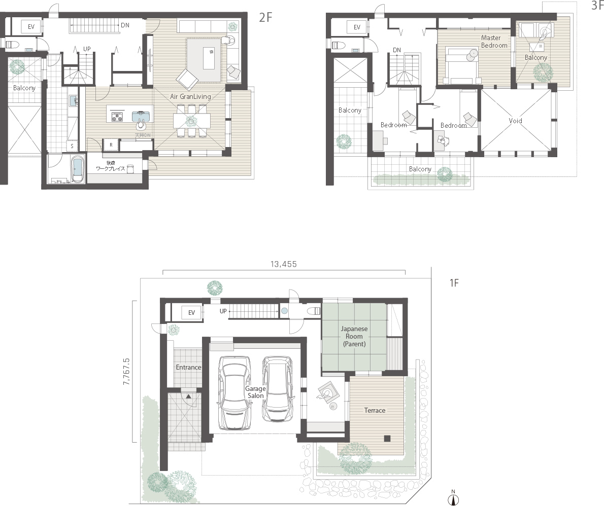 間取り図1F 2F 3F