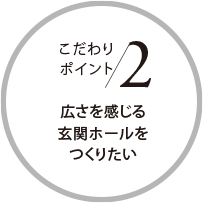 こだわりポイント2 広さを感じる玄関ホールをつくりたい