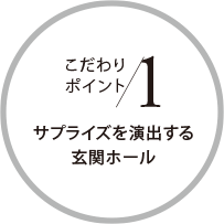 こだわりポイント1 サプライズを演出する玄関ホール