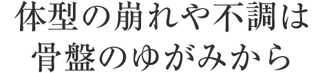 体型の崩れや不調は骨盤のゆがみから